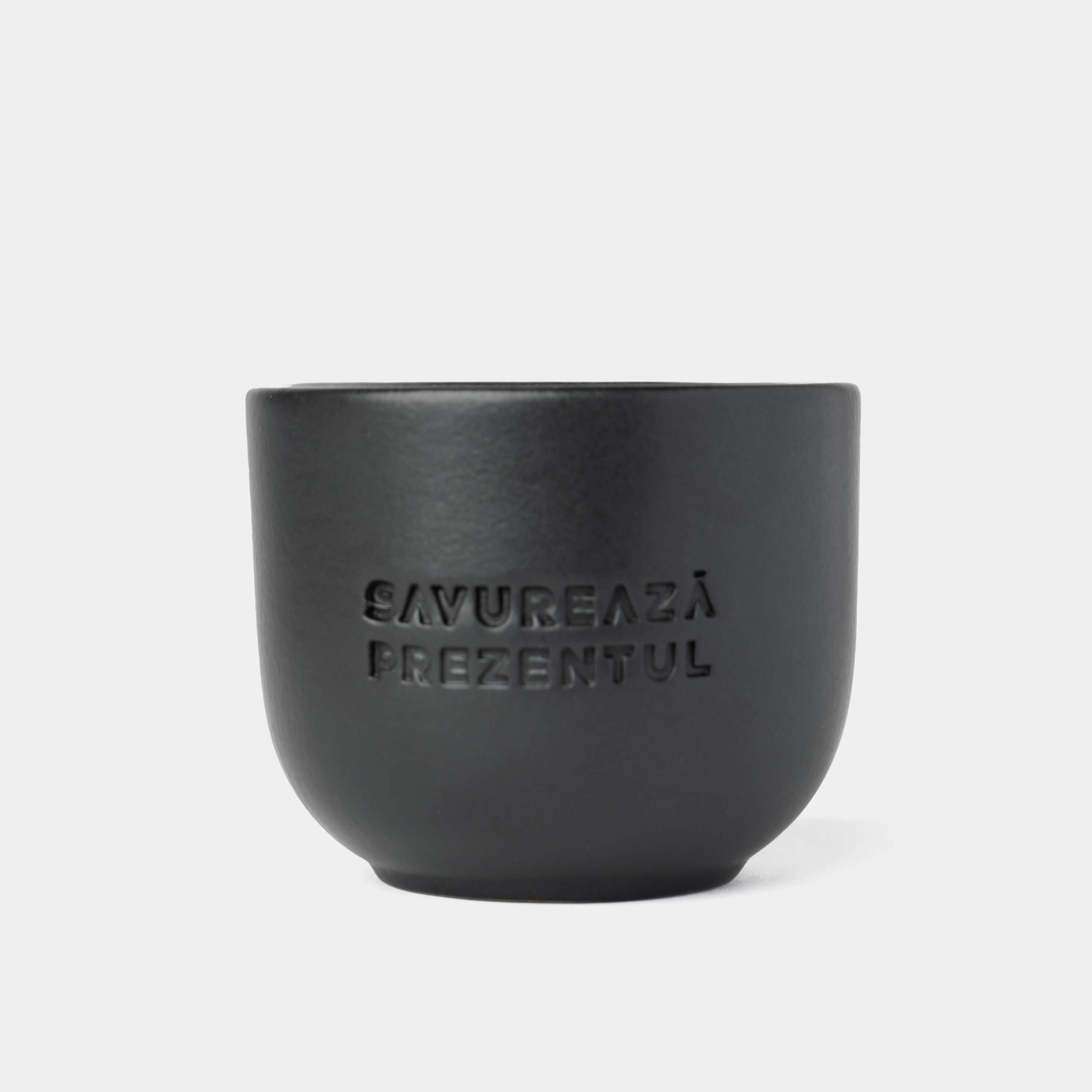 PORCELAIN CUP - ENJOY THE BLACK PRESENT