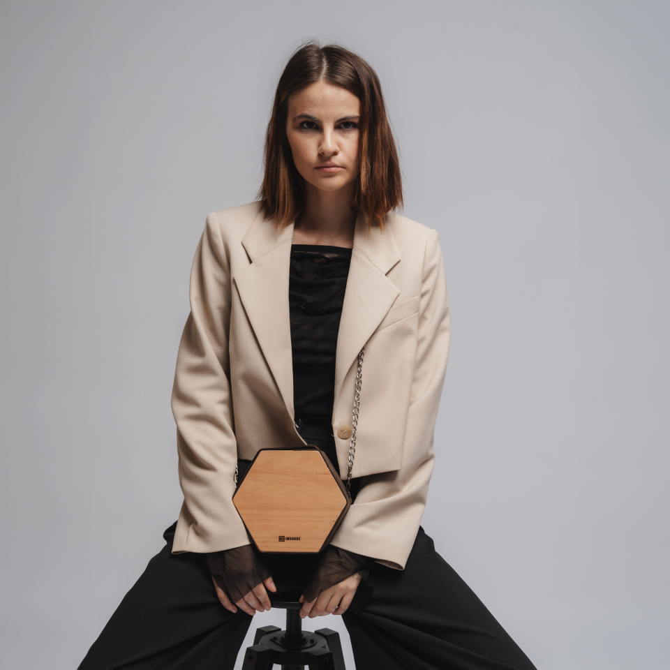 WOOD AND LEATHER BAG