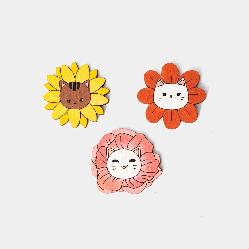 Spring Token Cats and Flowers