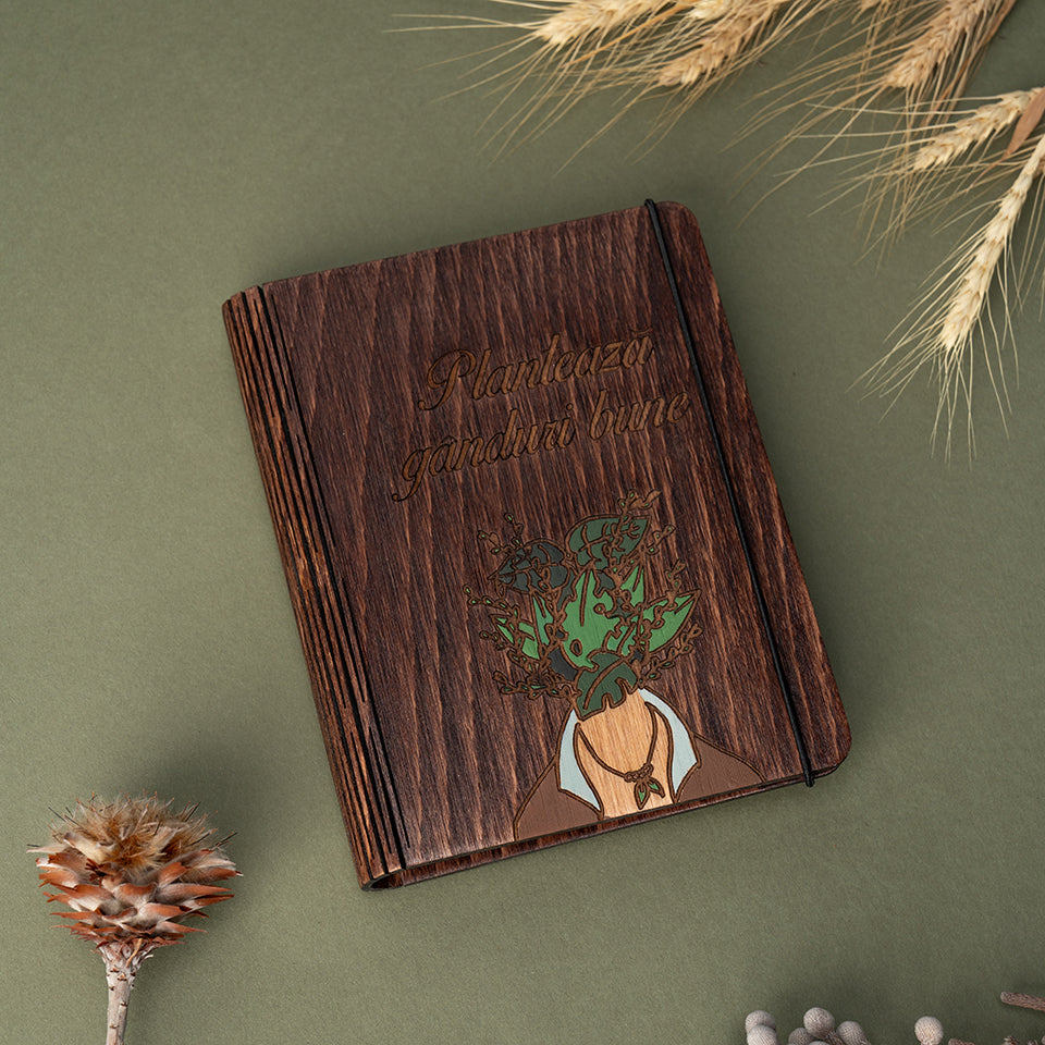 Wooden diary Plant good thoughts